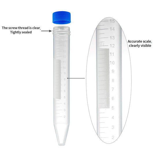 FLC0016: Sterile 15ml High Performance Centrifuge Tubes 100pcs/bag