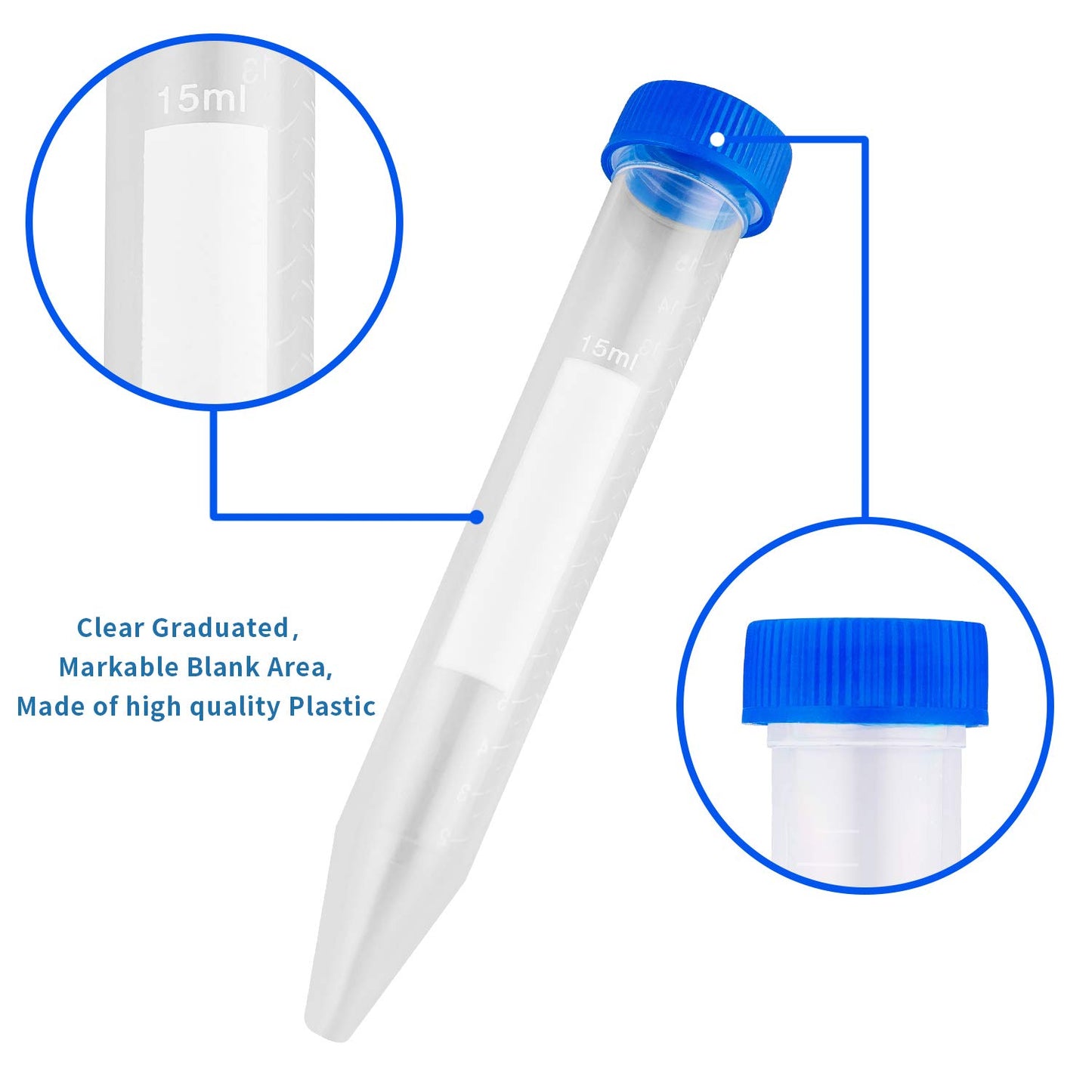 FLC0016: Sterile 15ml High Performance Centrifuge Tubes 100pcs/bag
